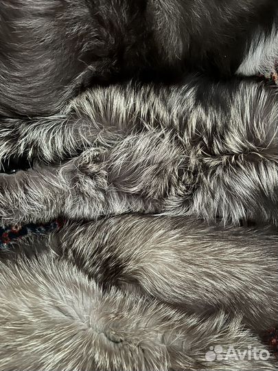 Мех чернобурка лиса воротник хвост опушка
