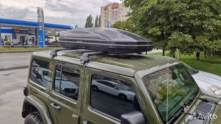 Автобокс на крышу, Магнум 390 черный глянец