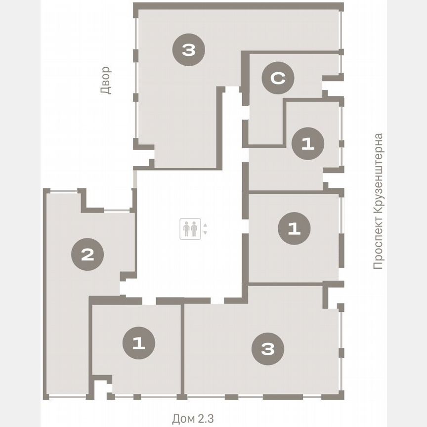 3-к. квартира, 87,3 м², 4/16 эт.