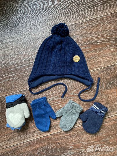Шапки,варежки пакетом(1-2года)