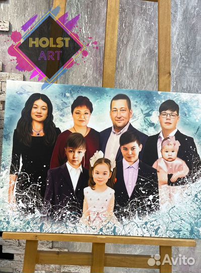 Портрет по фото на холсте