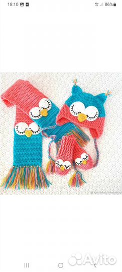 Комплект шапка шарф и варежки