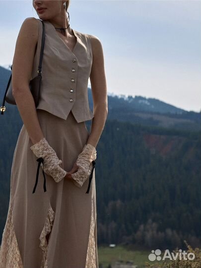 Митенки с бантом