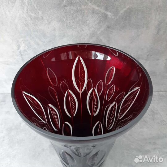 Ваза рубиновое стекло СССР