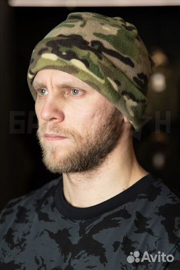 Шапка флисовая с отворотом, мультикам