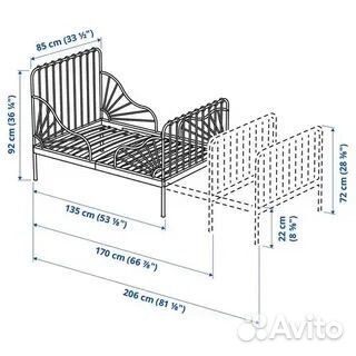 Кровать детская IKEA minnen икеа миннен раздвижная