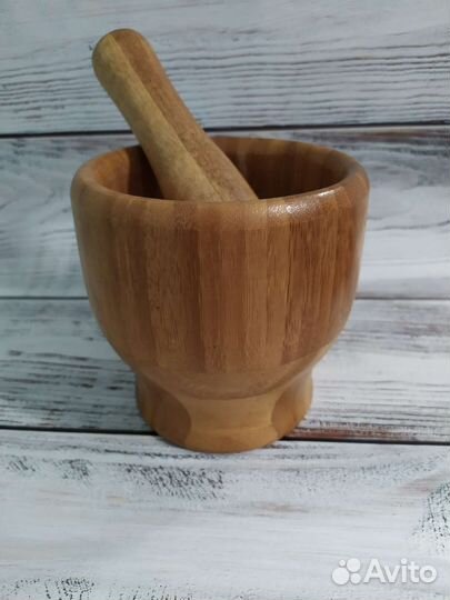 Ступка с пестиком, бамбук