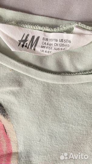 Лонгсливы H&M 110/116