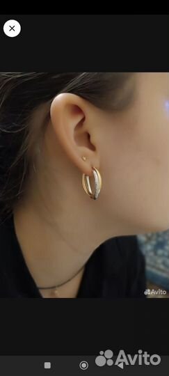 Золотые серьги конго