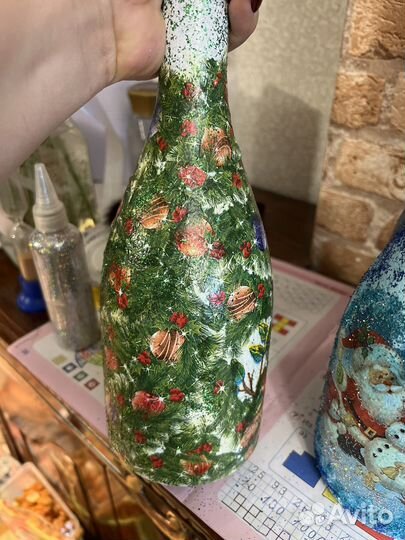 Бутылка декупаж