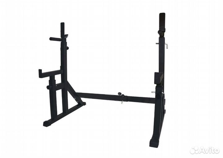 Скамья + стойки для жима и приседаний, штанга