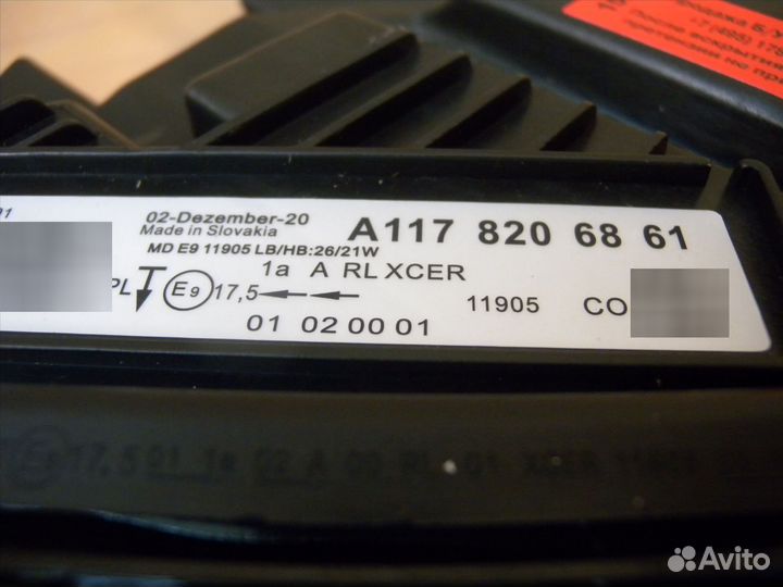 Фара Mercedes W117 Мерседес в117