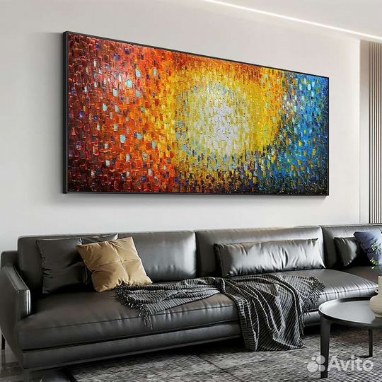 Большая картина маслом для интерьера абстракция