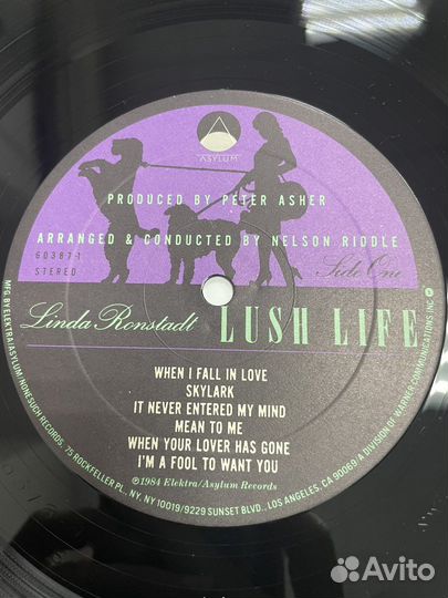 Linda Ronstadt Lush Life 1984 USA винил
