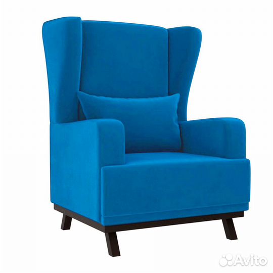Кресло Джон велюр голубой
