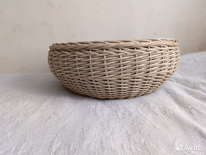 Кашпо из искусственного ротанга 20 литров низкое