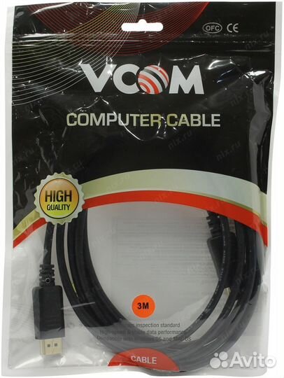 Кабель DisplayPort - DisplayPort, 3м, Vcom