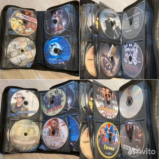 Коллекция DVD фильмов и кейс чехол для дисков
