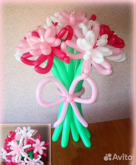 Букеты цветов из воздушных шаров для дамы