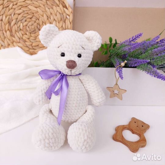 Вязаная игрушка мишка