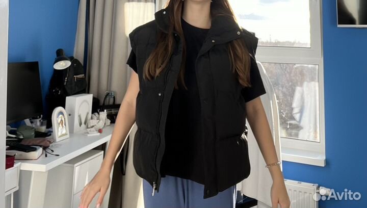 Жилетка черная over size
