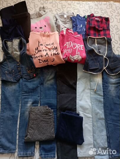 Большой пакет вещей для девочки 146-152
