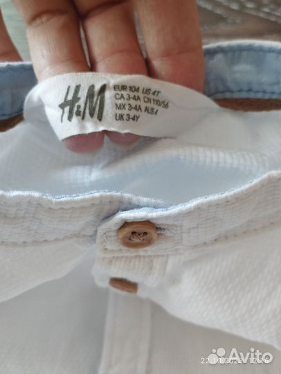 Рубашка h&m детская, 110р