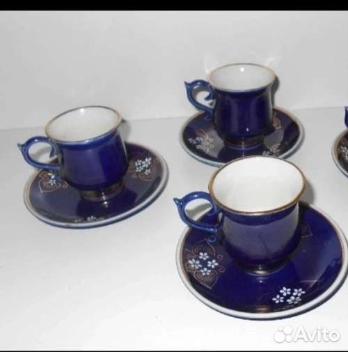 Посуда синий кобальт СССР чашки, штофы, стаканы