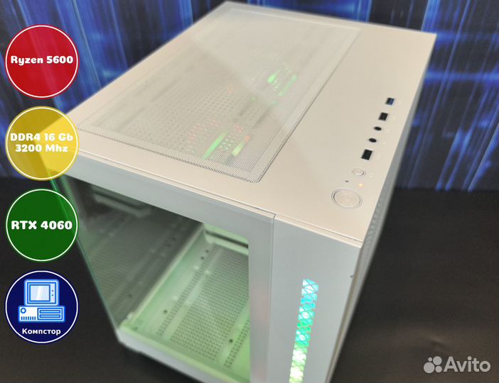 Игровой пк новый AMD5600-RTX4060-16DDR4-GIZ024-A520