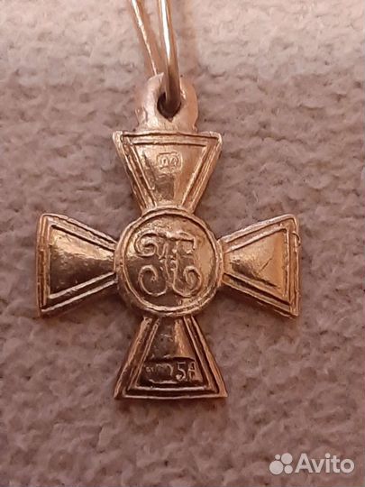 Фрачная миниатюра георгиевского креста, золото 56