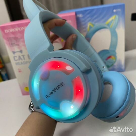 Наушники с ушками CAT Bluetooth RGB