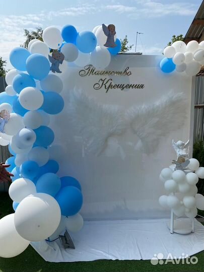 Оформление воздушными шарами с гелием с обработкой