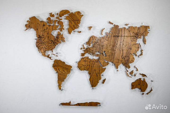 Деревянные карты мира
