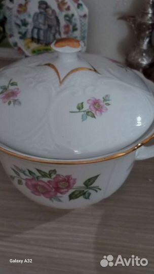 Супница фарфор, чайка. Винтаж