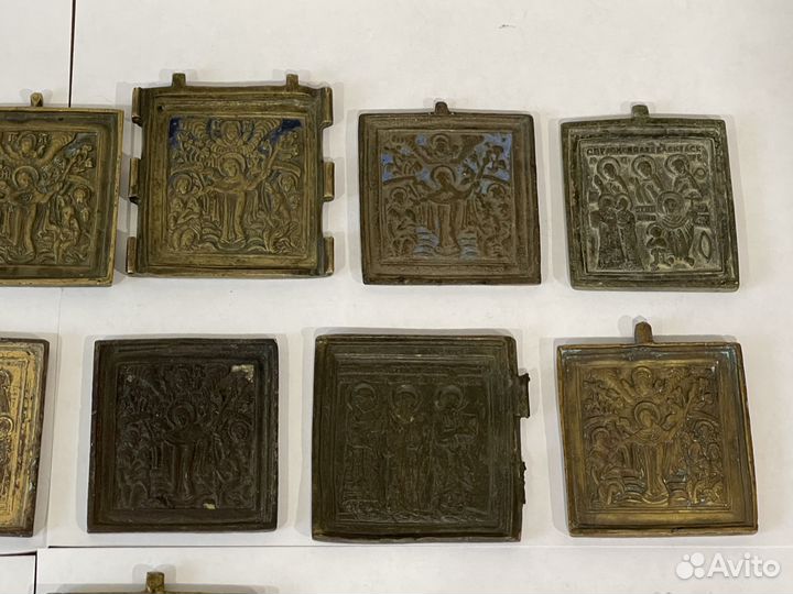 Икона Складень старообрядческий 18-19 век Бронза