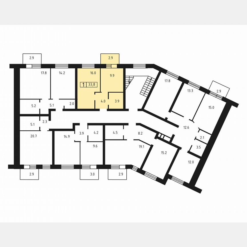 1-к. квартира, 33,8 м², 2/3 эт.