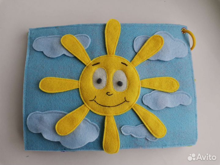 Мягкая тёплая фетровая книжка-развивашка,размерА4