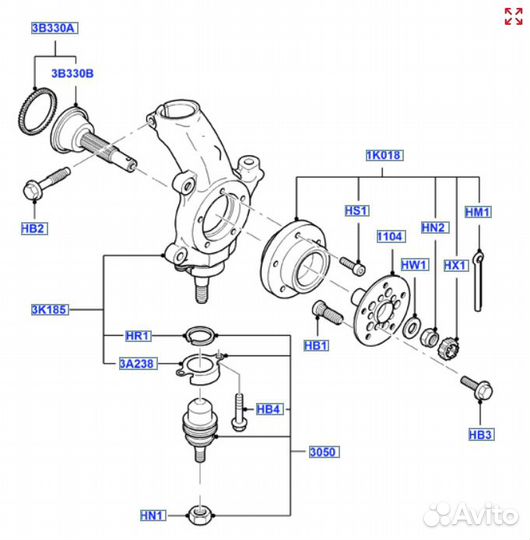 Кулак поворотный Ford Transit 7