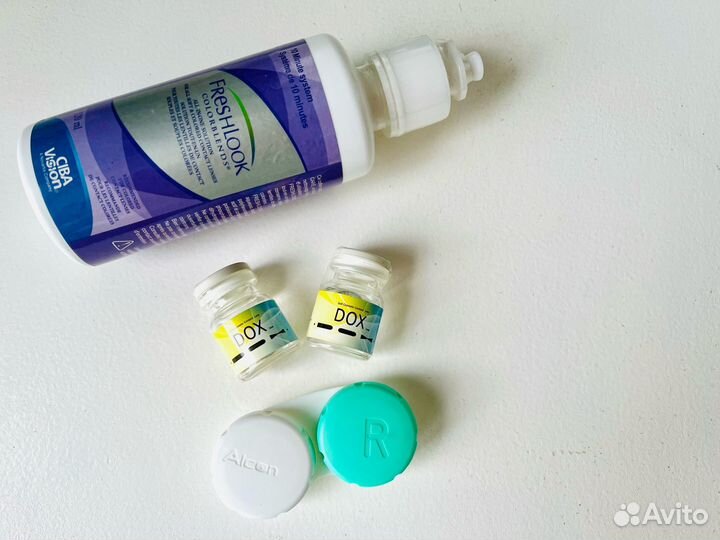 Линзы цветные + раствор новый