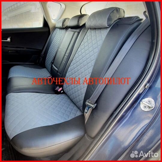 Чехлы Автопилот Kia Ceed 3 из экокожи чёрно-серые