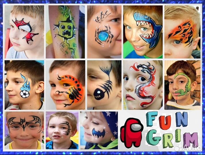 Аквагрим, блеск-тату, канекалоны, боди-арт