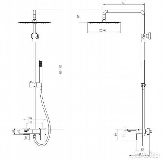 Душевая стойка Boheme Qubic 478-MG
