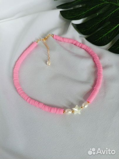 Чокер с перламутром и жемчугом