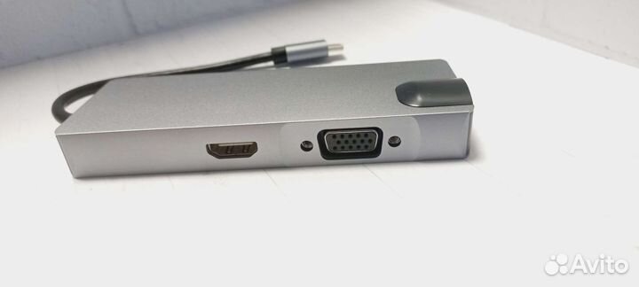 Хаб док-станция USB-C 8в1 4k hdmi USB 3.0 PD LAN