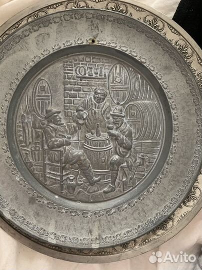 Винтажные Оловянные тарелки германия