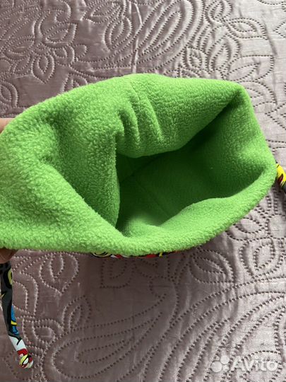 Шапка на завзках для новорожденного зимняя