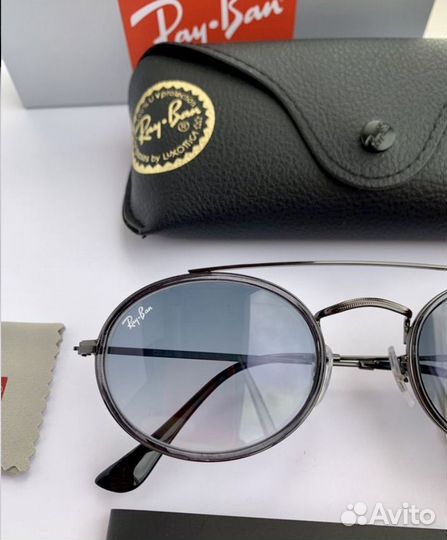 Очки ray ban oval Double Bridge пепельные