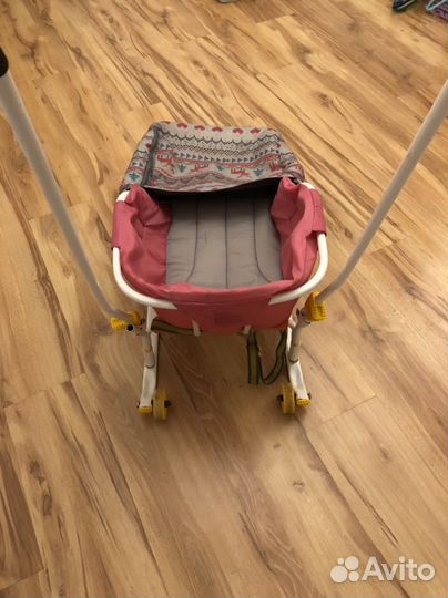 Коляска санки с ручкой