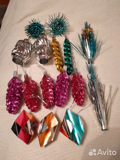 Елочные игрушки СССР из мишуры