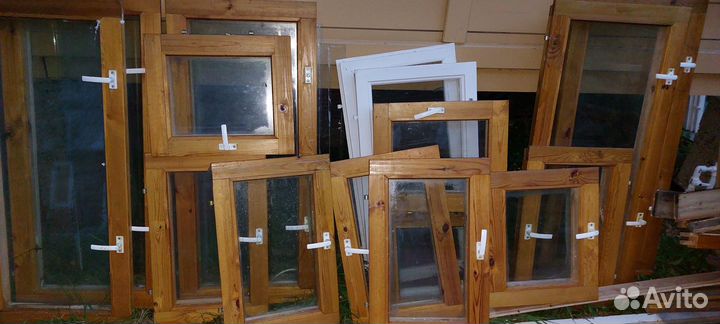 Продам деревянные окна бу без рам